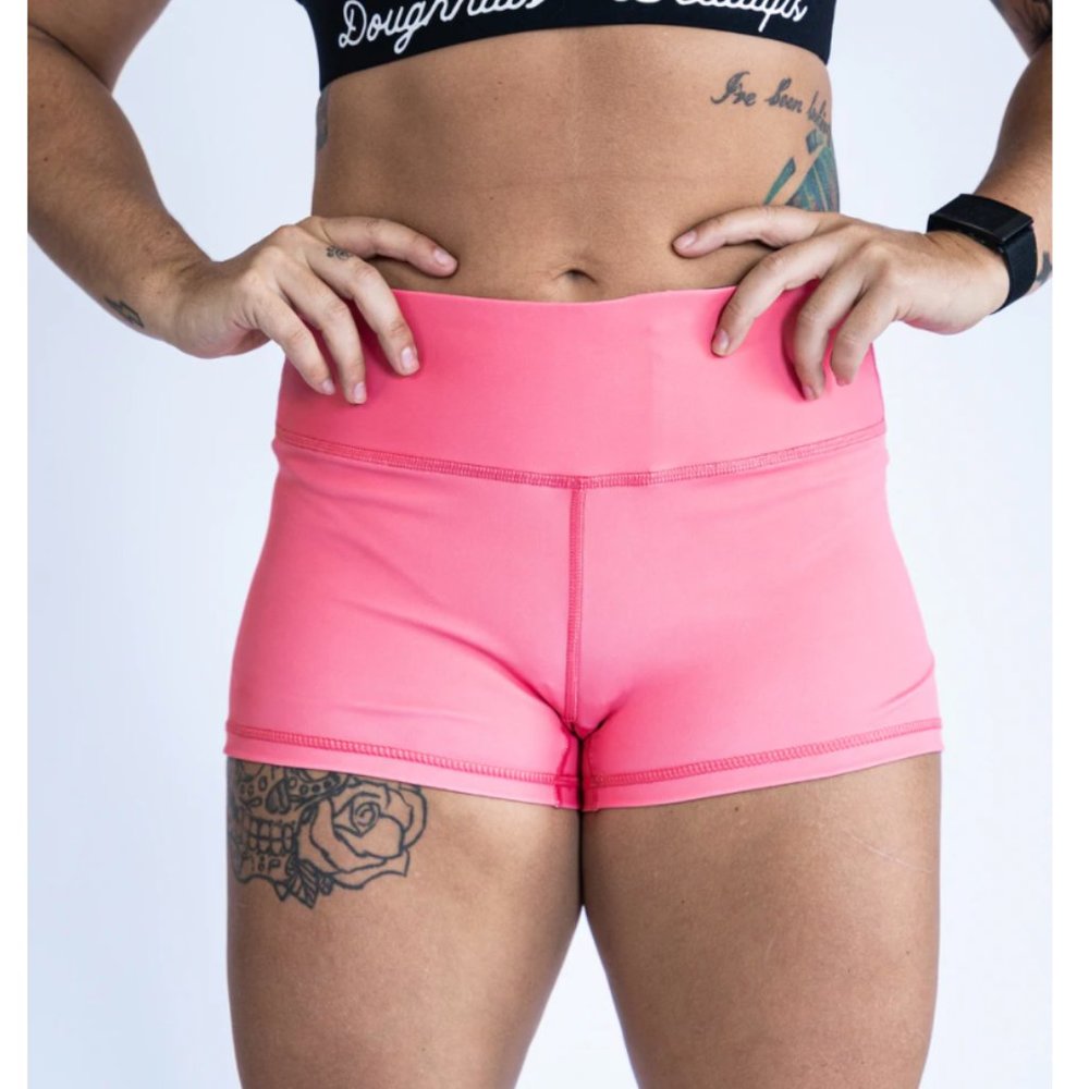 Doughnuts & Deadlifts Contour Shorts in Cantaloupe